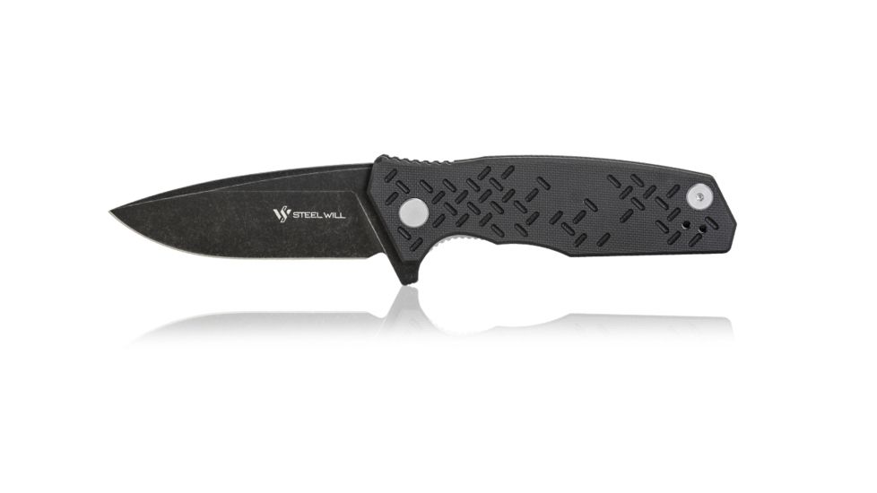Steel Will Chatbot F14-04 Folding Knife, 3.15in, D2 Steel, Black Blade, Black, G10 Handle, F14-04