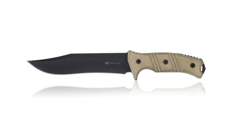 Steel Will Chieftain Clip-Point Fixed Blade Knife, Green 1610