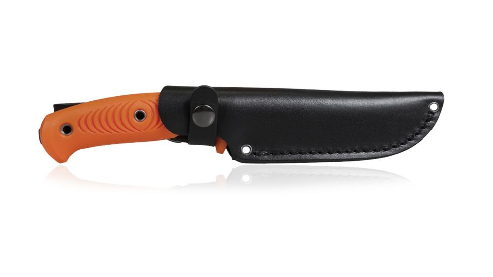 Steel Will Roamer Series Fixed Blade Knife,4.5in,9Cr18MoV Steel,Satin Blade,Orange TPE Handle, R345-1OR