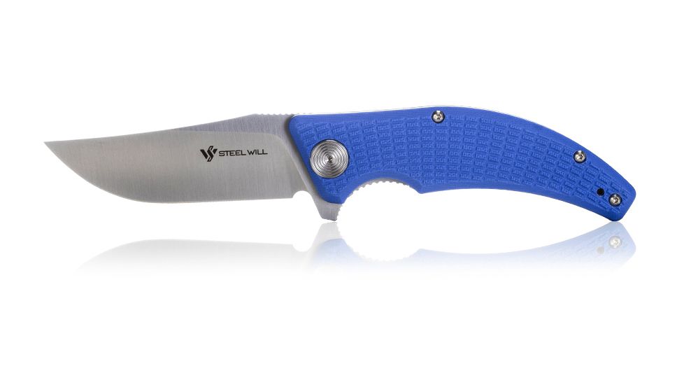 Steel Will Sargas Folding Knife, 3.25in, D2, Clip Point, Satin Blade, G10 Anodized Handle, Blue, SWF60-11