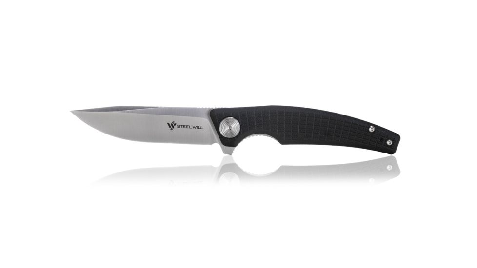 Steel Will Shaula F61-10 Folding Knife, 3.4in, D2 Steel, Stainless Steel Blade, Black, G10 Handle, F61-10