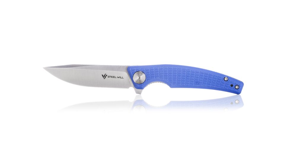 Steel Will Shaula F61-11 Folding Knife, 3.4in, D2 Steel, Stainless Steel Blade, Blue, G10 Handle, F61-11