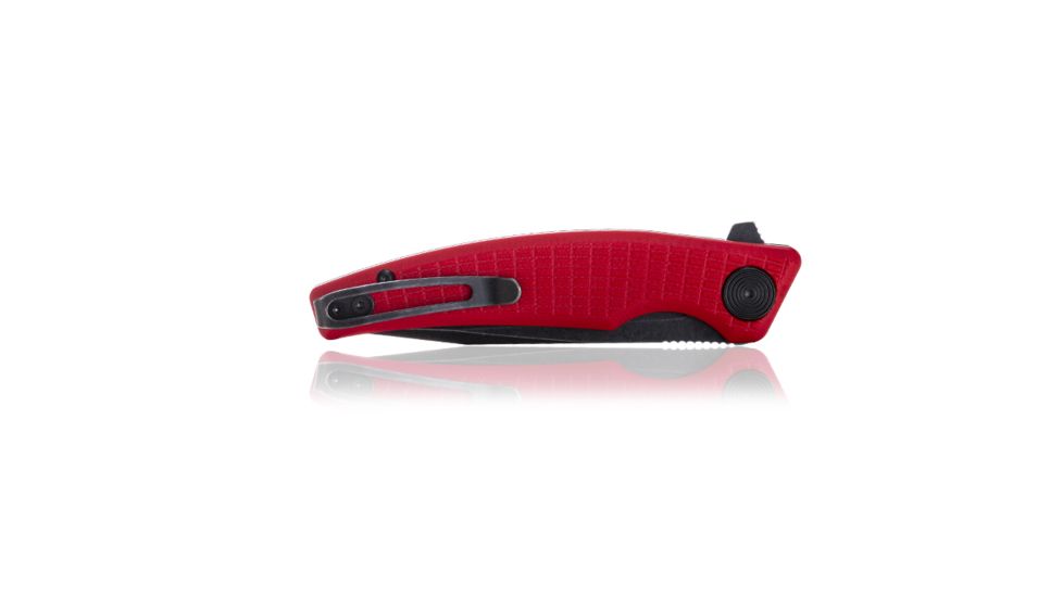 Steel Will Shaula F61-13 Folding Knife, 3.4in, D2 Steel, Black Blade, Red, G10 Handle, F61-13