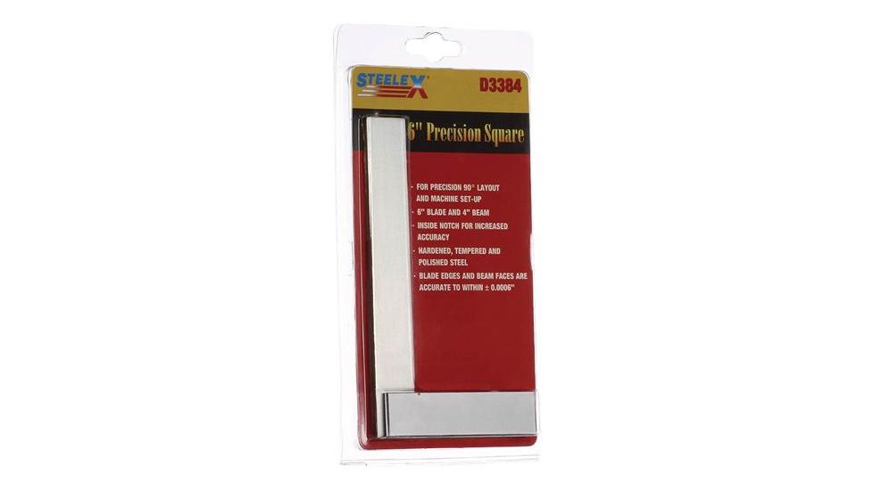Steelex Hardened Tempered Steel Precision Square, Polished, 5 in. Blade Length, 4 in. Beam Length D3384