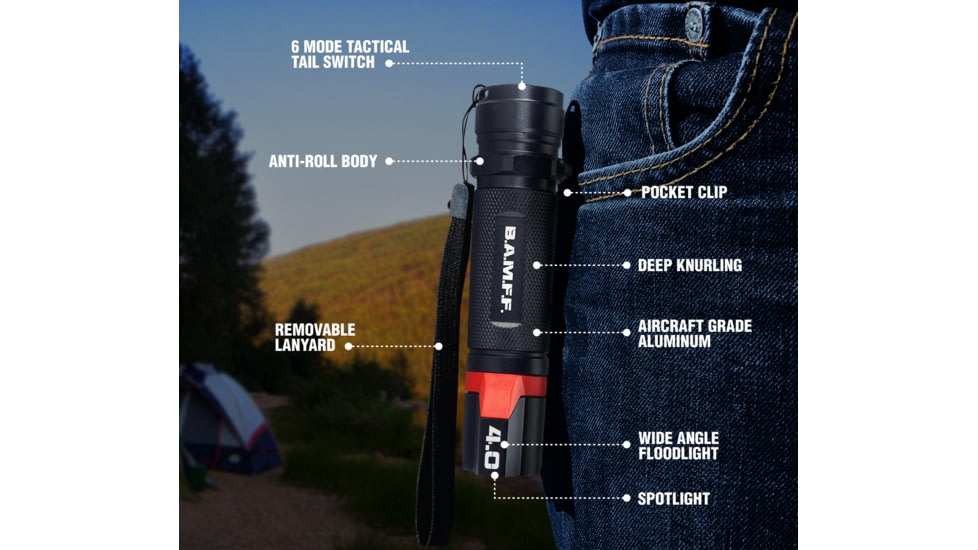 STKR Concepts Bamff 4.0 400 Lumens Dual Cree Led Flshlght W/flood