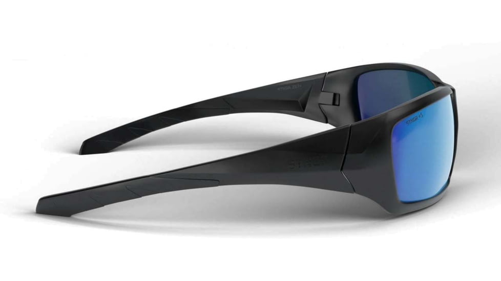 STNGR Ridge Ballistic Sunglasses, Matte Black/Blue Mirror, Large, LC-43O4-RW0G