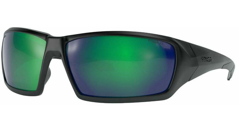 STNGR Ridge Ballistic Sunglasses, Matte Black/Green Mirror, Large/Extra Large, OS-YN4Z-7TE8