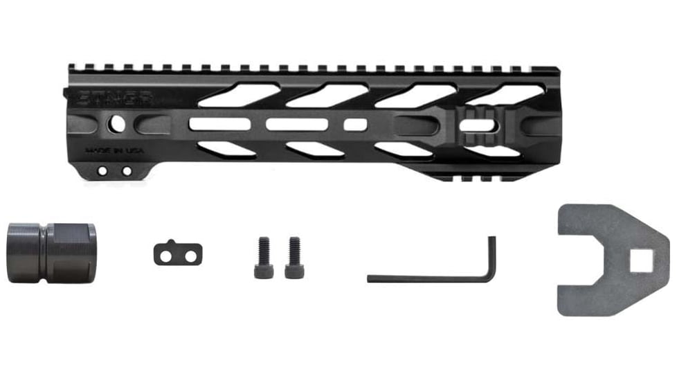 STNGR RPTR M-Lok Free Float Handguard for AR15/M4, Anodized Black, 10 in, 10RM