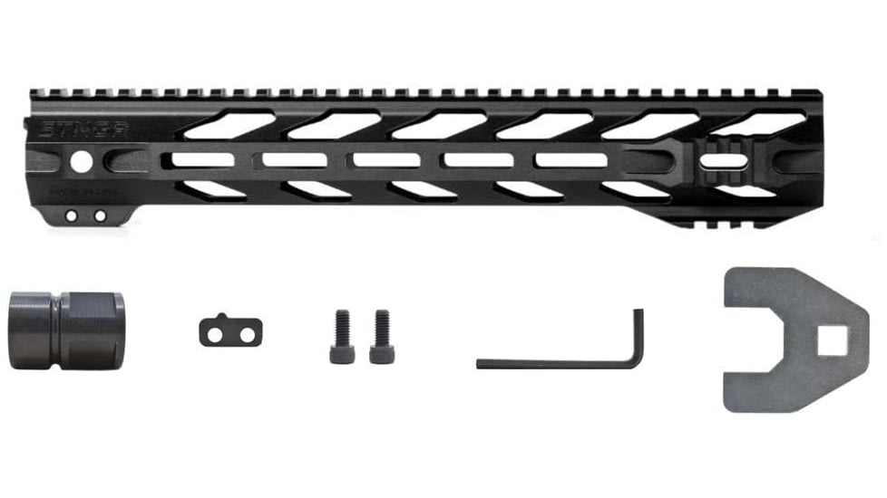 STNGR RPTR M-Lok Free Float Handguard for AR15/M4, Anodized Black, 13.5 in, 13RM