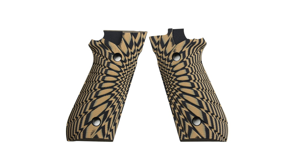 Stoner CNC Beretta 92 Starburst G10 Gun Grips Fits 92FS/96 M9 Series Pistol, Brown Black, STO-BR-B92-ST-BNB