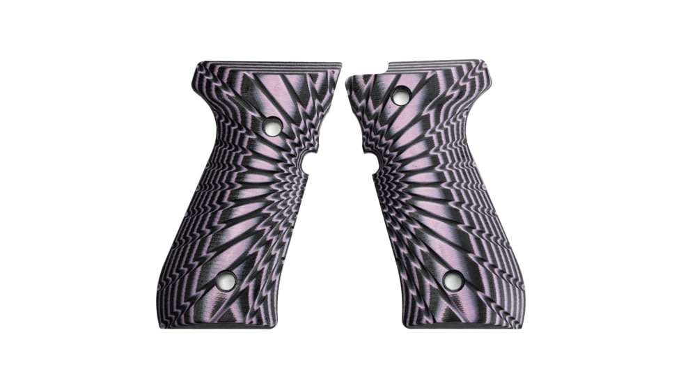 Stoner CNC Beretta 92 Starburst G10 Gun Grips Fits 92FS/96 M9 Series Pistol, Lavender Black, STO-BR-B92-ST-LRB