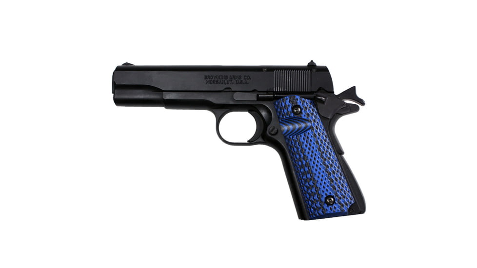 Stoner CNC Browning 1911-22 Super Aggressive G10 Gun Grips fit 1911-22 and .380 Auto 85% Frame, Blue Black, STO-BRN-SA-BLB