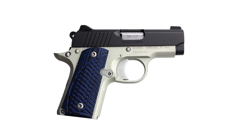 Stoner CNC Kimber Micro 9 9mm Spartan G10 Gun Grips, Blue Black, Ambi, STO-KMC9-SP-AM-BLB