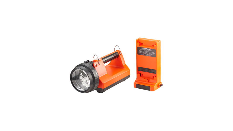 Streamlight E-Flood FireBox 1500 Lumens Rechargeable Lantern with Blue Taillight LEDs, 12V DC Vehicle Mount System with Direct Wire Rack and Shoulder Strap, Orange, 45815