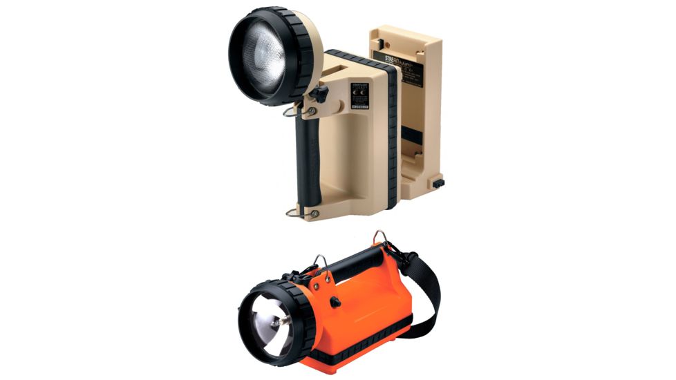 Streamlight LiteBox Power Failure AC/DC Rechargable Light System with Charging Mount, Home and Car adapters, Beige, Orange