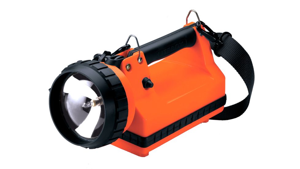 Streamlight LiteBox Power Failure AC/DC Rechargable Light System, 8-watt Flood Bulb, 120 Volt AC, 12 Volt DC Chargers and Mounting Rack, Orange, 45127