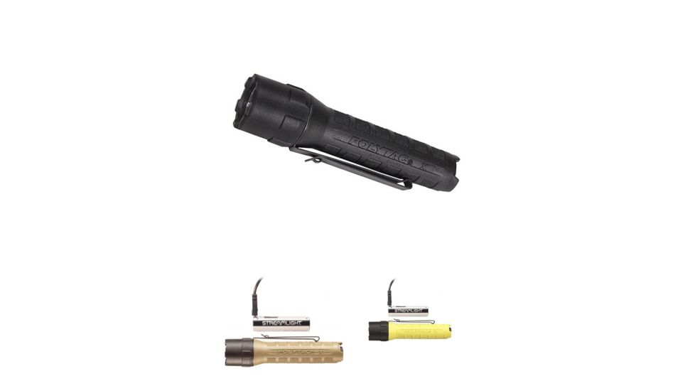 Streamlight Polytac X USB - 18650 Battery And USB Cord, Black, Coyote, Yellow