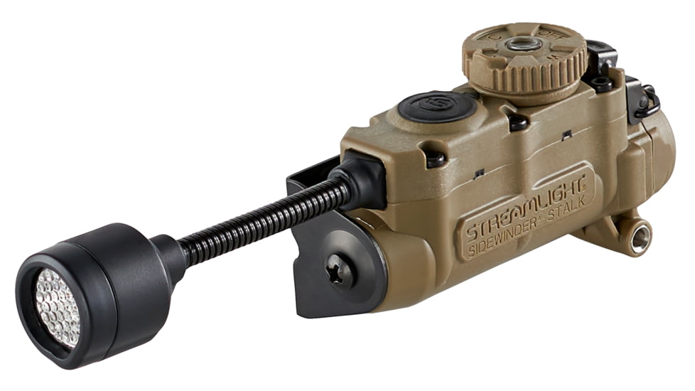 Streamlight Sidewinder Stalk LED Flashlight w/Helmet Clip, CR123A &amp; AA, Multicolor, 76 Lumens, Coyote, 14300