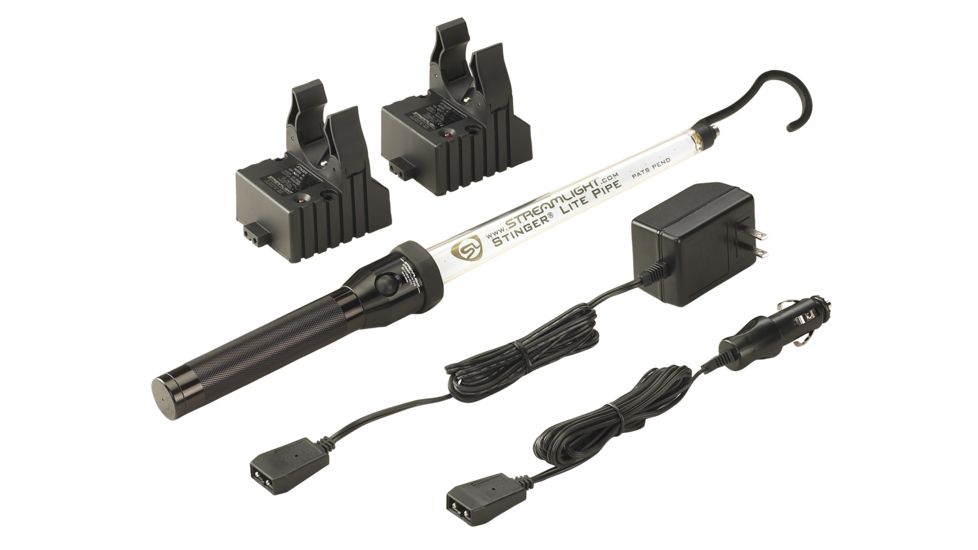 Streamlight Stinger Lite Pipe Flashlight / Work Light, 120V AC/DC - 2 Holders, NiMH, 75685