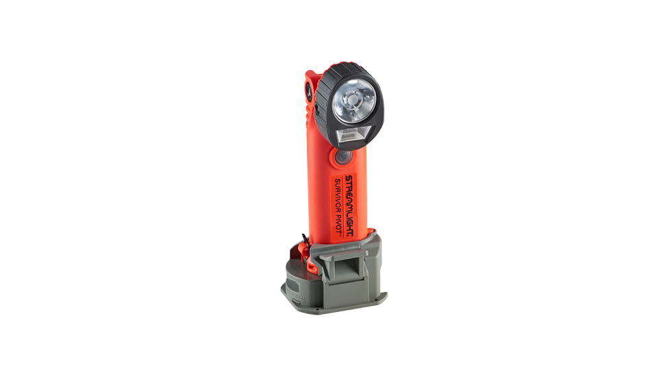Streamlight Survivor Pivot USB LED Flashlight with Magnet, Rechrgeable, 325 Lumens, Orange, 91838