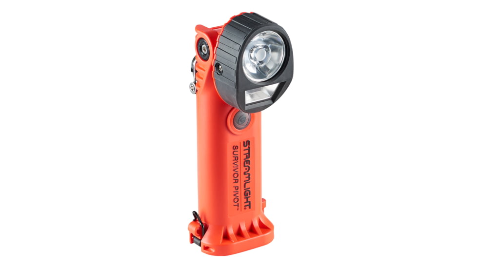Streamlight Survivor Pivot USB LED Flashlight with Magnet, Rechrgeable, 325 Lumens, Orange, 91838