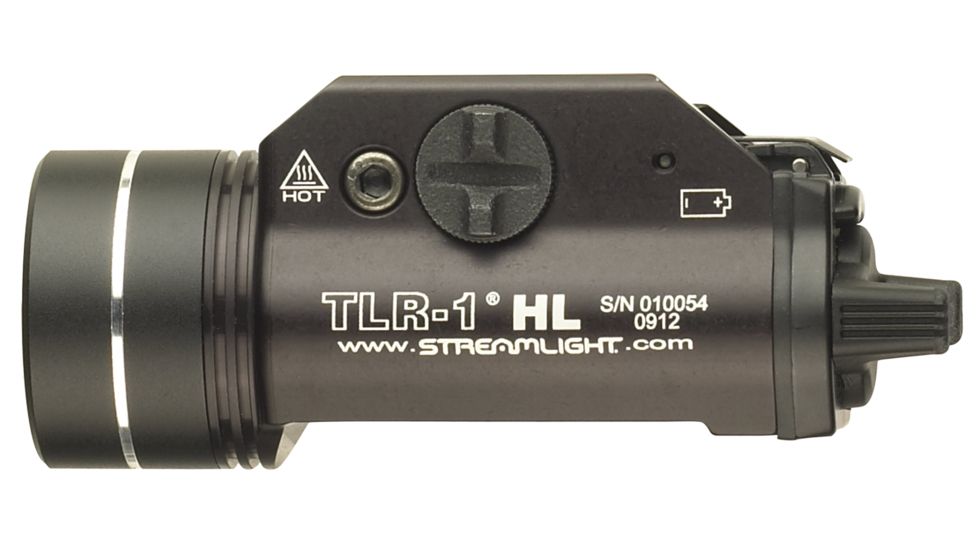Streamlight TLR-1 HL LED Rail-Mounted Tactical Flashlight, 800 Lumens w/Lithium Batteries, Black, 69260