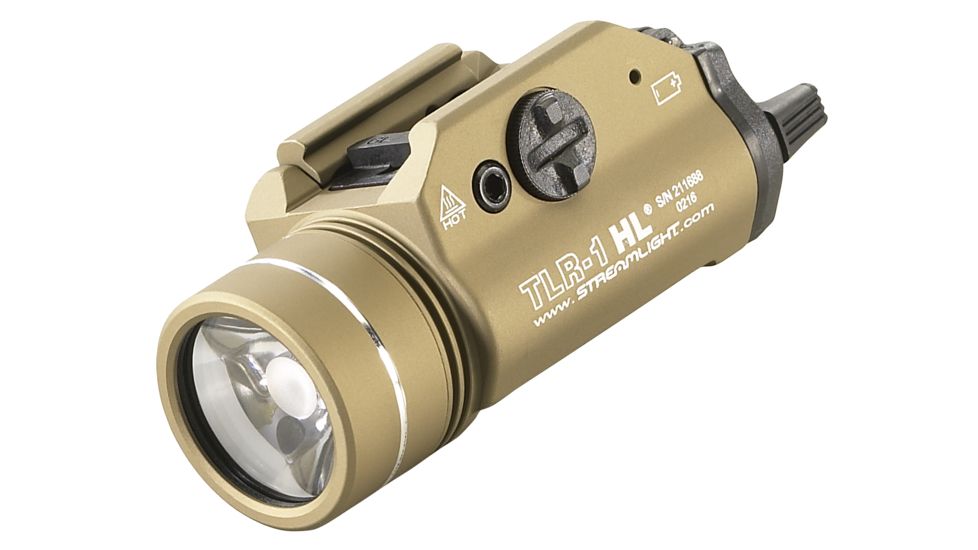 Streamlight TLR-1 HL LED Rail-Mounted Tactical Flashlight, 800 Lumens w/Lithium Batteries, Flat Dark Earth, 69266