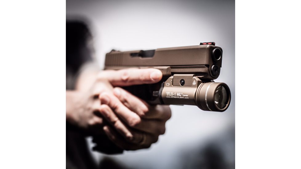 Streamlight TLR-1 HL LED Rail-Mounted Tactical Flashlight, 800 Lumens w/Lithium Batteries, Flat Dark Earth, 69266