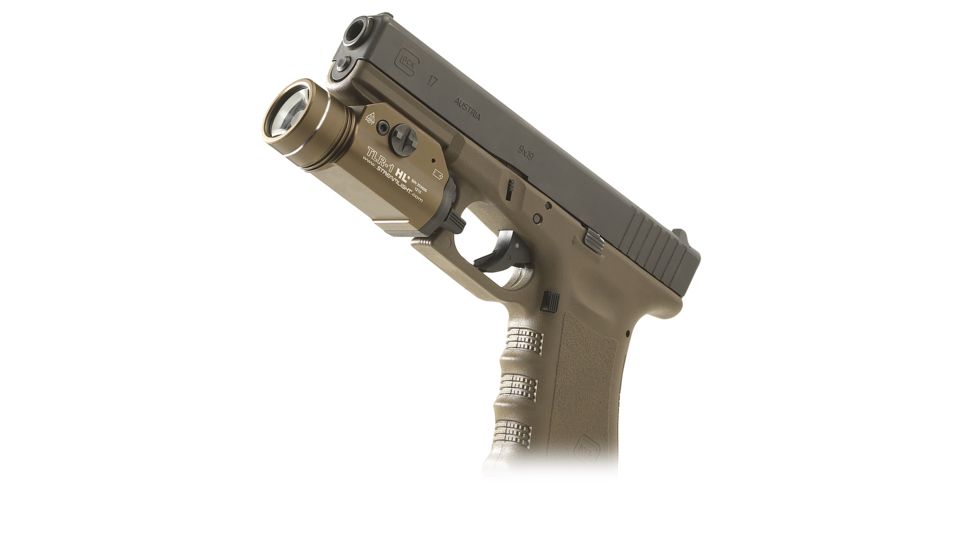 Streamlight TLR-1 HL LED Rail-Mounted TacticalFlashlight, 800 Lumens w/Lithium Batteries, Flat Dark Earth Brown, 69267