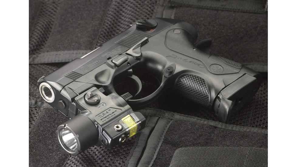Streamlight TLR-4 Rail Mounted Laser Sight and Flashlight w/Rail Keys and Battery, CR2 Lithium, Red, 170 Lumens, Black, 69240