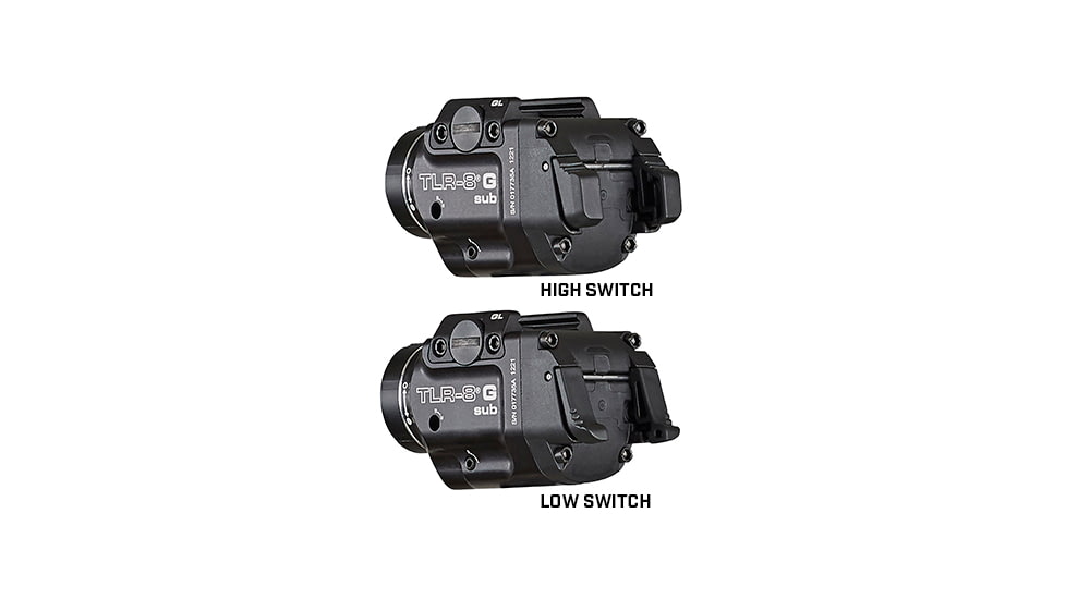 Streamlight TLR-8 Sub For Glock 43X/48 MOS LED Weapon Light w/ Red Laser, CR123A Lithium, White, 500 Lumens, Black, 69411