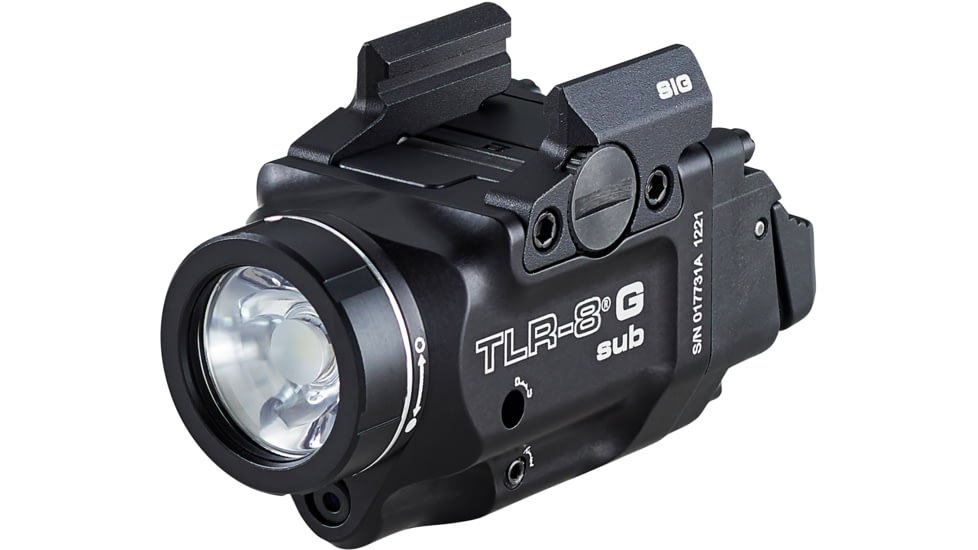 Streamlight TLR-8 G Sub For SIG P365/XL LED Weapon Light w/ Green Laser, CR123A Lithium, White, 500 Lumens, Black, 69437