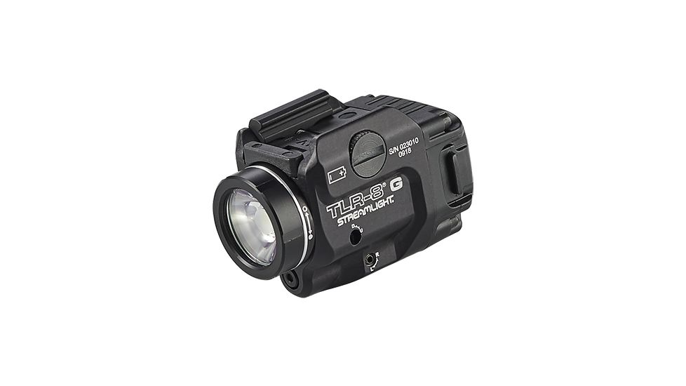 Streamlight TLR-8 G Tactical Weapon Light w/Laser Sight, Rail Mounted, 500 Lumen LED, 510-520nm Green Laser, 1 x CR123A Battery, Black, 69430