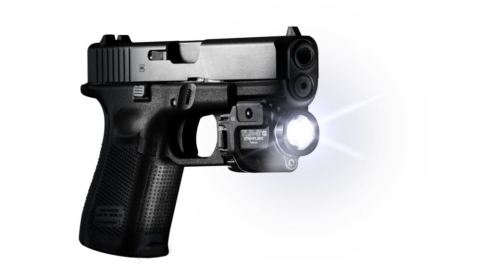 Streamlight TLR-8 G Tactical Weapon Light w/Laser Sight, Rail Mounted, 500 Lumen LED, 510-520nm Green Laser, 1 x CR123A Battery, Black, 69430