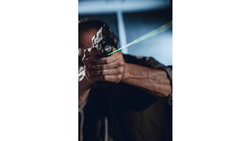 Streamlight TLR-8 G Tactical Weapon Light w/Laser Sight, Rail Mounted, 500 Lumen LED, 510-520nm Green Laser, 1 x CR123A Battery, Black, 69430