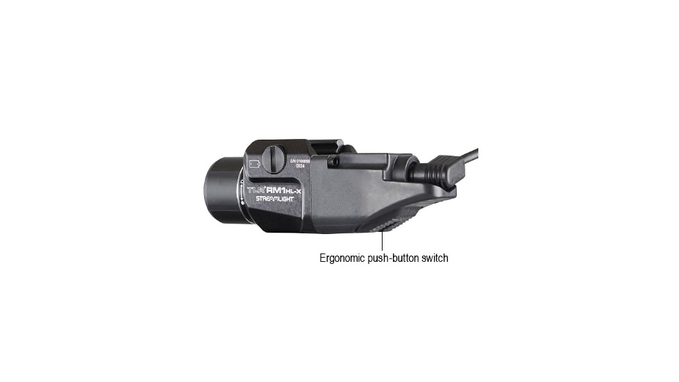 Streamlight TLR RM 1 HL-X USB 1000 Lumens Weapon Light System, SL-B9 Rechargeable, with Key Kit, Mounting Hardware, Straight Momentary Pressure Switch, And USB-C Cord, Black, 69483