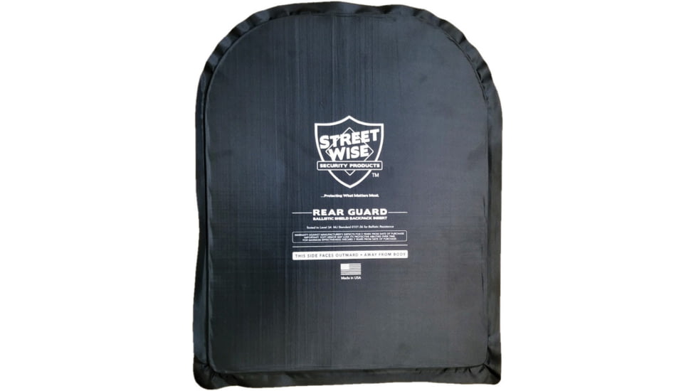 StreetWise Security Products Rear Guard Ballistic Shield 10x13 in, Black, SWRG02US