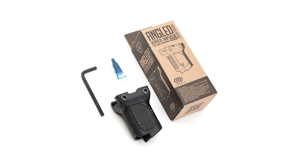 Strike Industries Angled Vertical Short Grip with Cable Management for 1913 Picatinny Rail, Black, SI-AR-CMAG-RAIL-S-BK