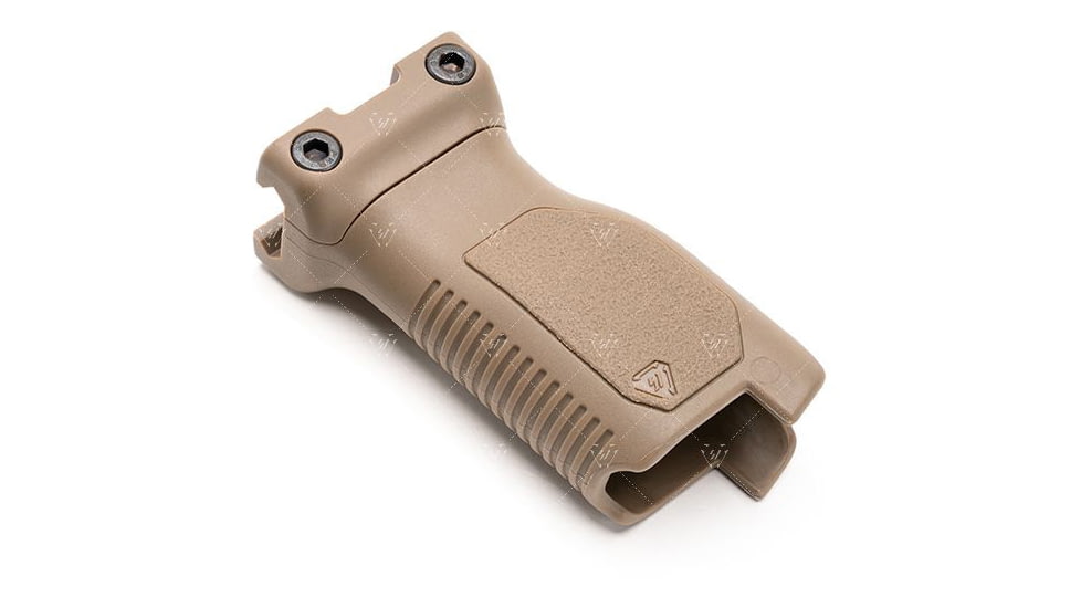 Strike Industries Angled Vertical Long Grip with Cable Management for 1913 Picatinny Rail, FDE, SI-AR-CMAG-RAIL-L-FDE