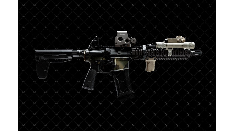 Strike Industries Angled Vertical Short Grip with Cable Management for 1913 Picatinny Rail, FDE, SI-AR-CMAG-RAIL-S-FDE