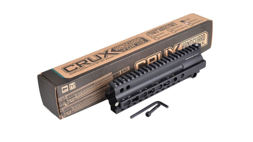 Strike Industries CRUX Keymod Handguard For HK416 MR5556 Walther HK416 D145RS, Black, 9in SI-CRUX-KM-9