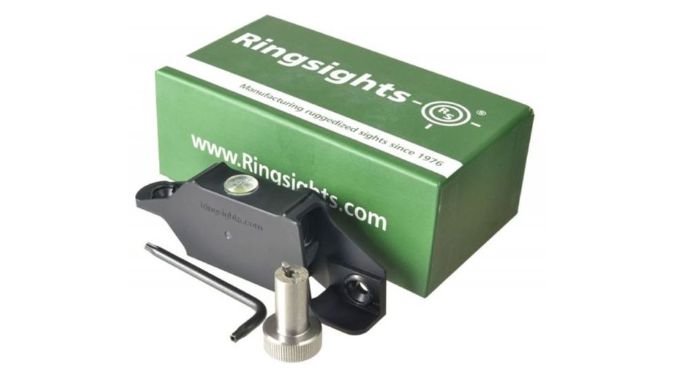 Strike Industries HC-14 Mini Dual Illuminated Ring Sight w/ Back Up Illuminated Battery, Green Fibre Optic and Green Central Dot, Black, RS-HC-14 Mini Green ILU