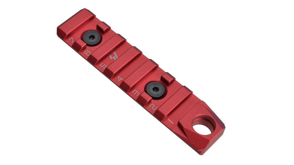 Strike Industries Link Rail Section 7 Slots-QD Featured Can Fit Most Keymod and M-Lok Version Mounting Surfaces, Red SI-Link-RS-7-QD-RED