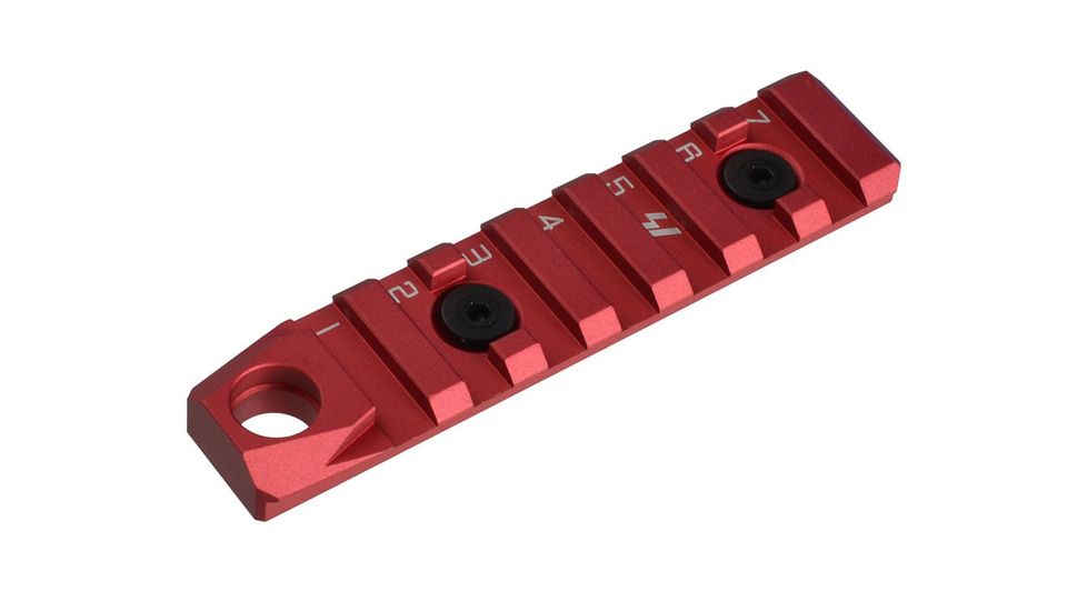 Strike Industries Link Rail Section 7 Slots-QD Featured Can Fit Most Keymod and M-Lok Version Mounting Surfaces, Red SI-Link-RS-7-QD-RED