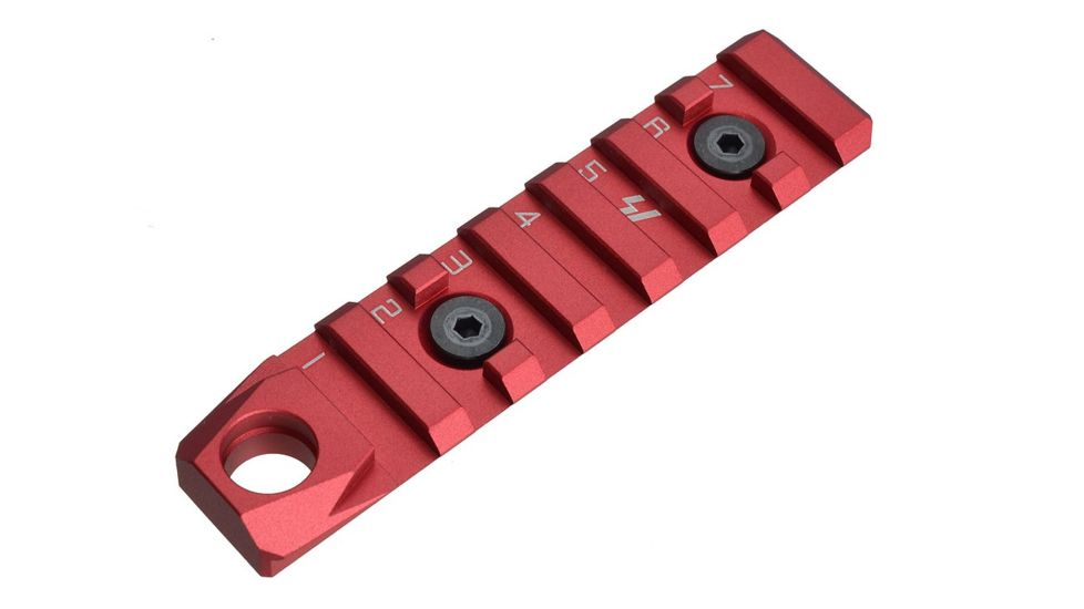 Strike Industries Link Rail Section 7 Slots-QD Featured Can Fit Most Keymod and M-Lok Version Mounting Surfaces, Red SI-Link-RS-7-QD-RED