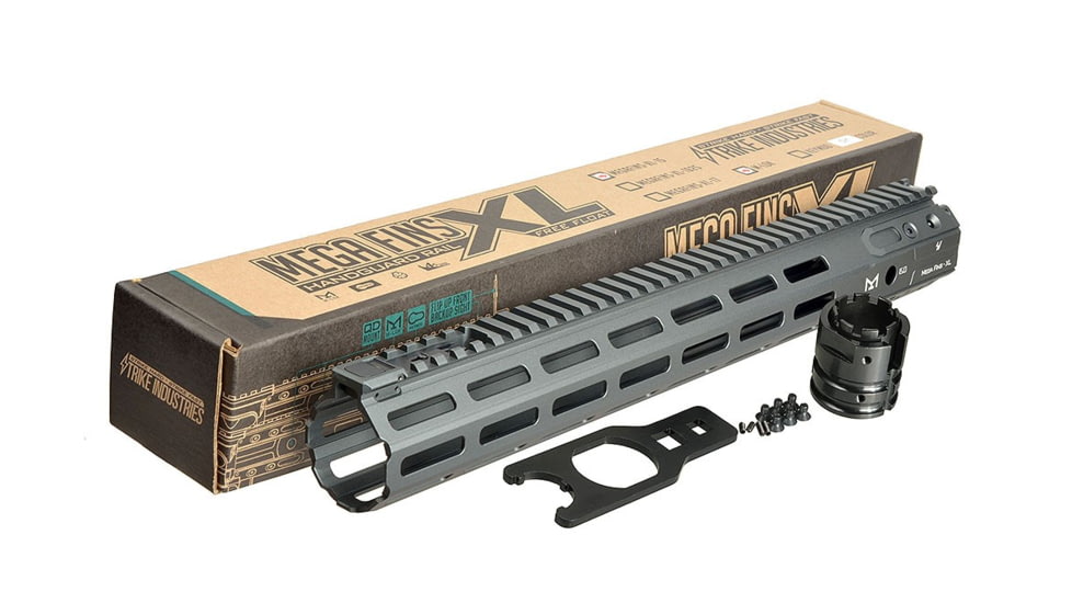 Mega Fins XL Handguard Rail Keymod, Grey, 16.25in