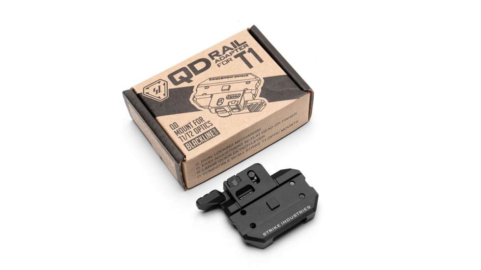 Strike Industries T1 QD Rail Apapter, Black, SI-T1-QDRA-BK