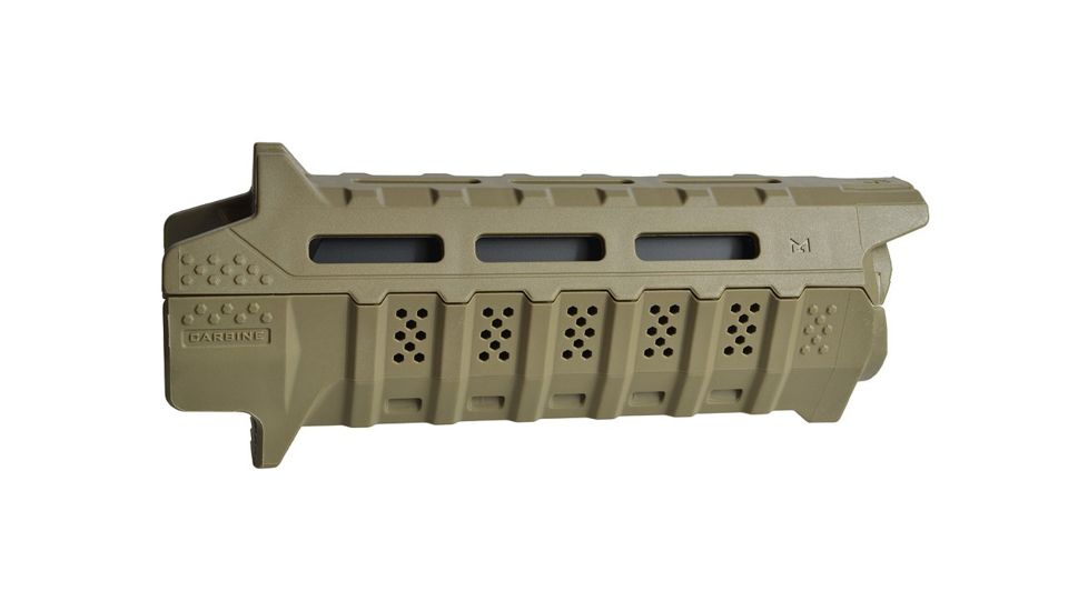 Strike Industries Carbine Length Handguard with Heat Shield, FDE/Black, SI--HG-CFDE-BK