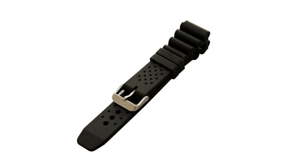 Stryker Watch Silicone Strap, Brushed S/S Hardware, Black, NO WX022