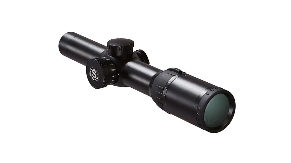 Styrka S7 Series 1-6x24mm Waterproof Rifle Scope w/Side Focus,Black,Plex Reticle ST-95005